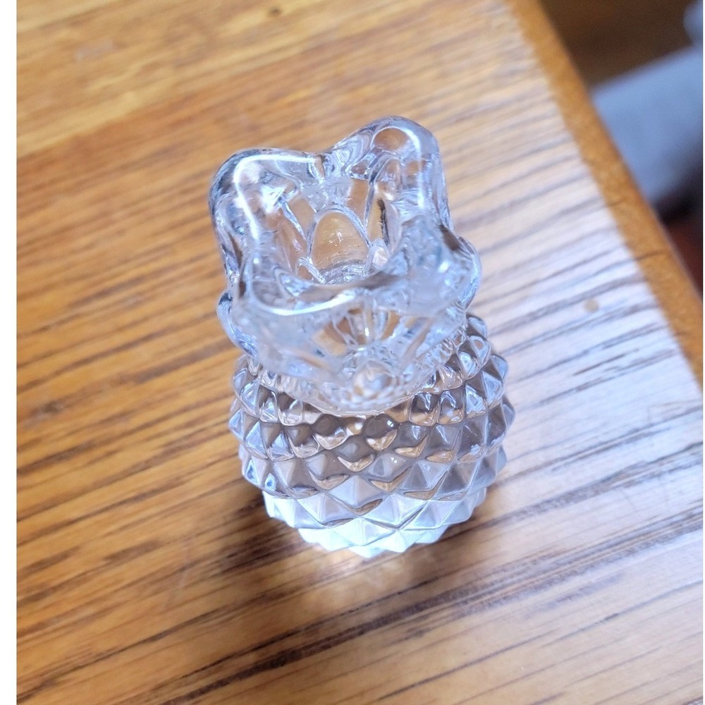 Vintage Williams Sonoma Clear Glass Pineapple Taper Candle Holder 3 Inch - Picture 5 of 7